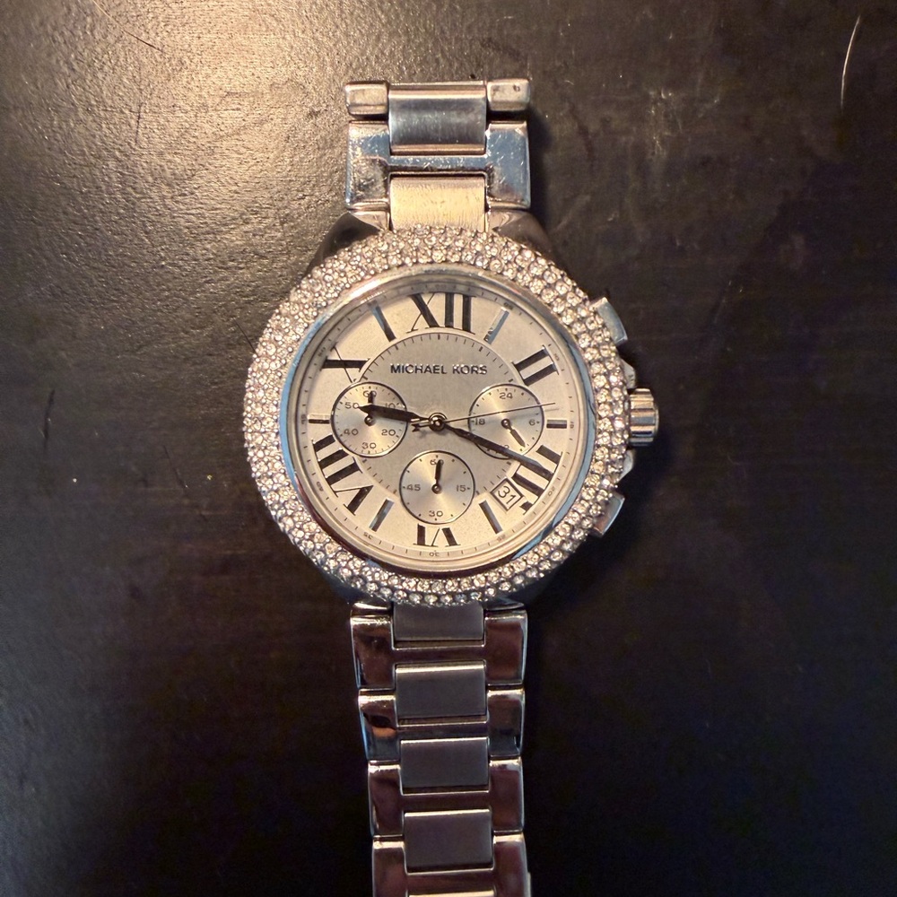 Michael Kors Silver and Crystal Women's Watch